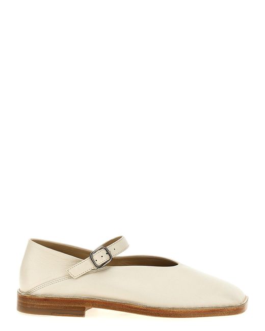 Lemaire Square Toe Ballet Flats in het Natural