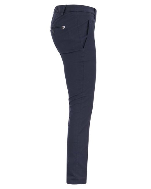 Perfect Slim Fit Gabardine Gabardine pantaloni di Dondup in Blue