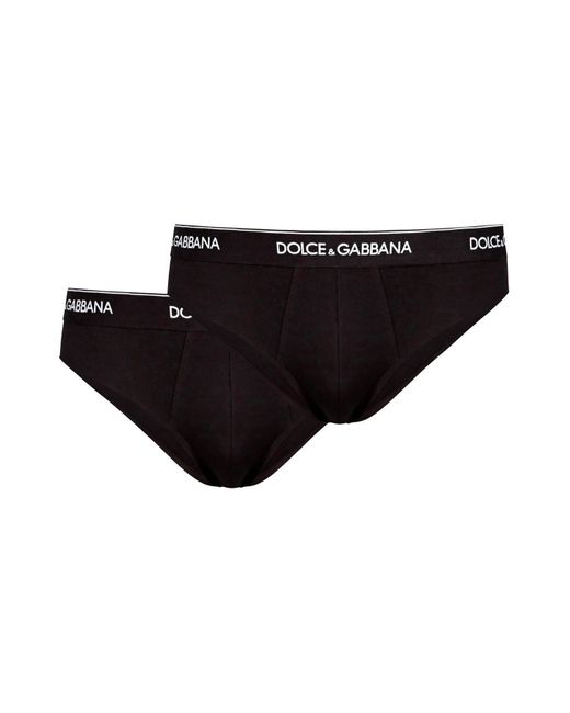 Dolce & Gabbana Black Unterwäsche Slips Bi Pack