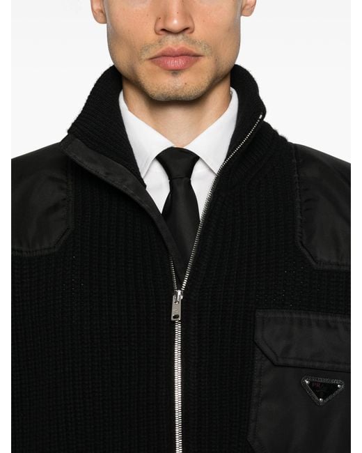 Prada Black Wool And Cashmere Cardigan for men