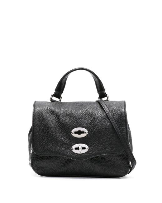 Zanellato Black Postina Daily Baby Leather Handbag