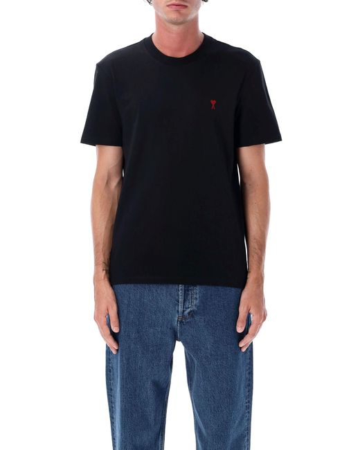 AMI Black De Coeur T-Shirt for men
