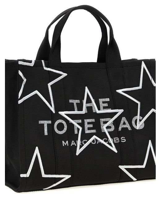 Marc Jacobs Black 'The Star Canvas Medium Tote' Einkaufstasche