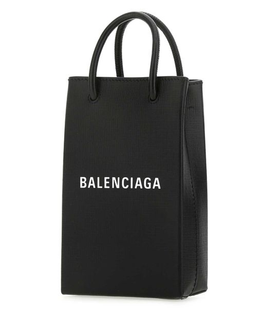 Balenciaga Black Leather Phone Case