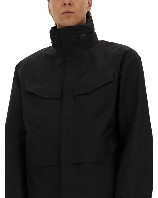 Veilance Black Jacket With Foldable Hood