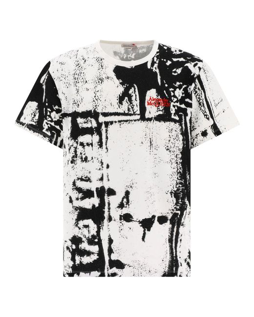 Camiseta impresa gráfica de Alexander Mc Queen Alexander McQueen de hombre de color White