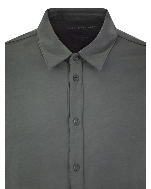 Majestuosa camisa de manga larga en Lyocell y algodón Majestic de color Gray
