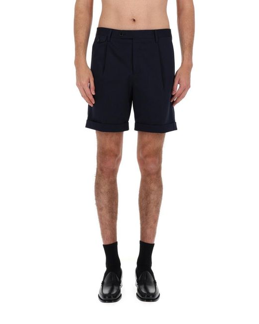 Lardini Blue Cotton Tailored Shorts for men