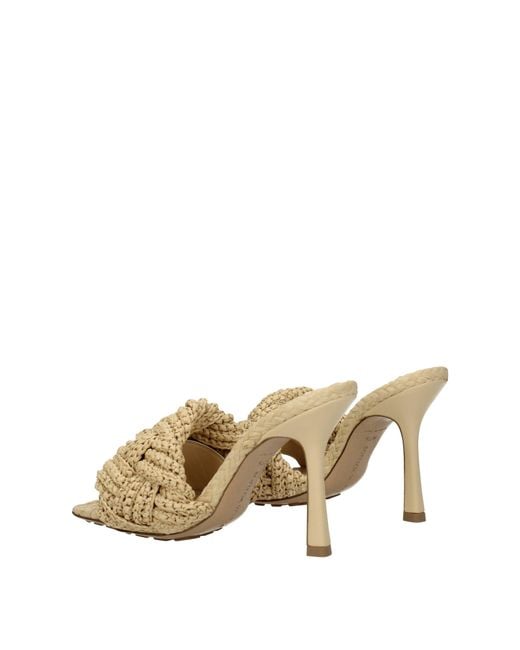 Bottega Veneta Metallic Lido Sandals Raffia/Sugar Cane