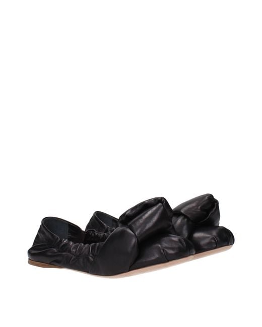 Miu Miu Black Leather Ballet Flat