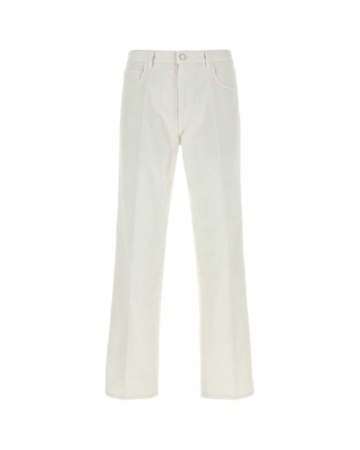 Prada White Chalk Cotton Pant for men