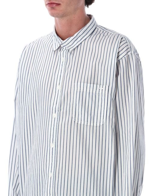 Vans Blue Premium Dobby Stripe Long Sleeve Shirt