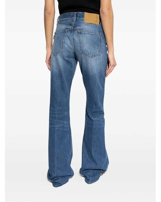 Haikure Blue Flora Flared Jeans