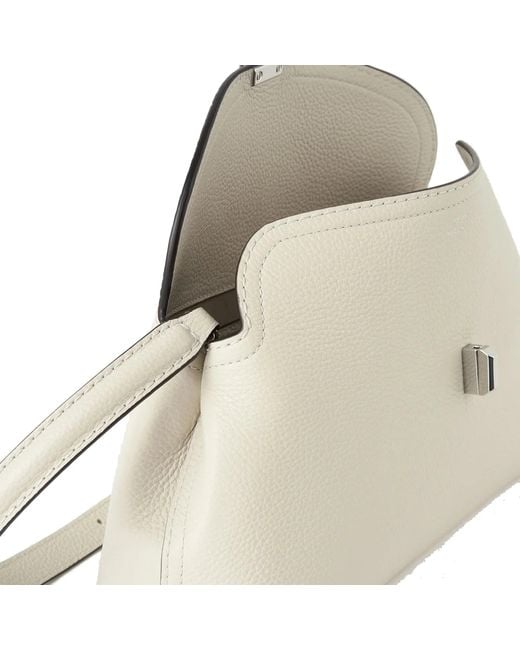 Totême  Natural T-Lock Leather Clutch Bag