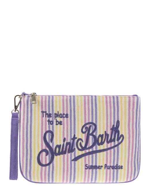 Mc2 Saint Barth Purple Parisienne Clutch -Tasche mit Handgelenkschleife