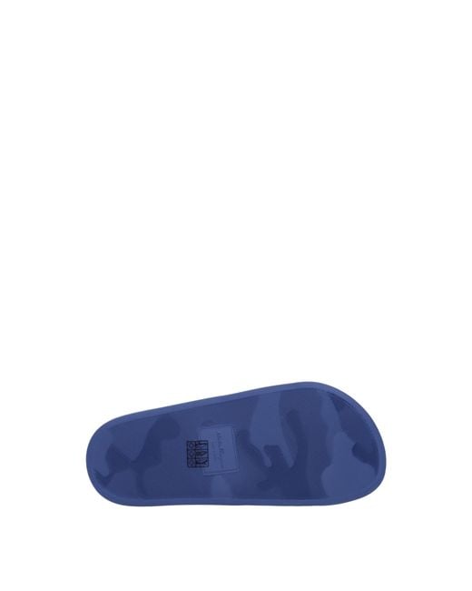 Ferragamo Blue Groovy Flip Flops And Clogs Rubber/ Shadow