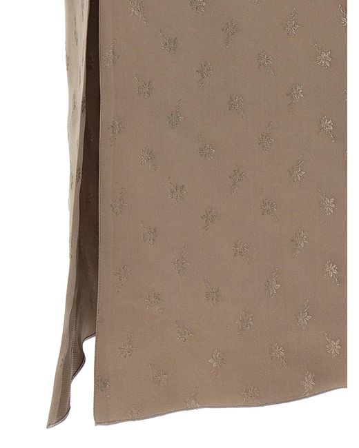 Fendi Satin Midi -jurk in het Natural