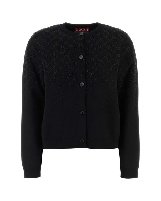Gucci Black Wool Blend Cardigan