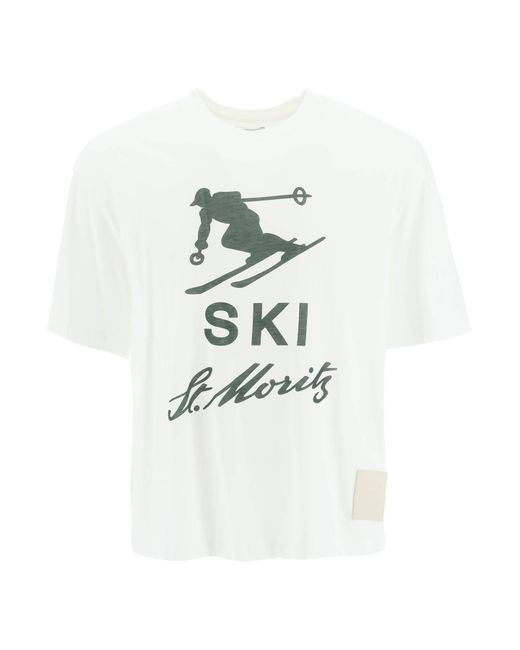 Bally 'Ski St. Moritz' Print T -Shirt in White für Herren