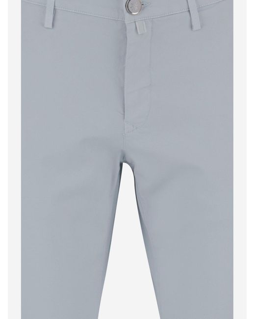 Jacob Cohen Blue Stretch Cotton Blend Trousers