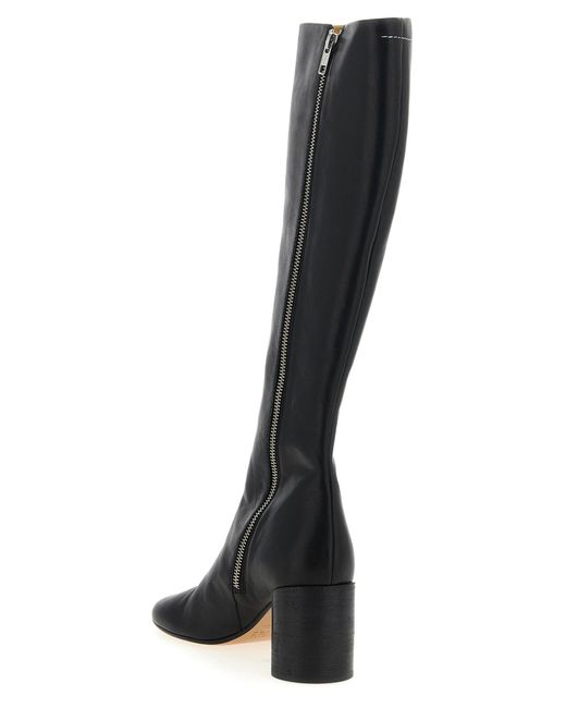 MM6 by Maison Martin Margiela Black Anatomic Stitch' Boots