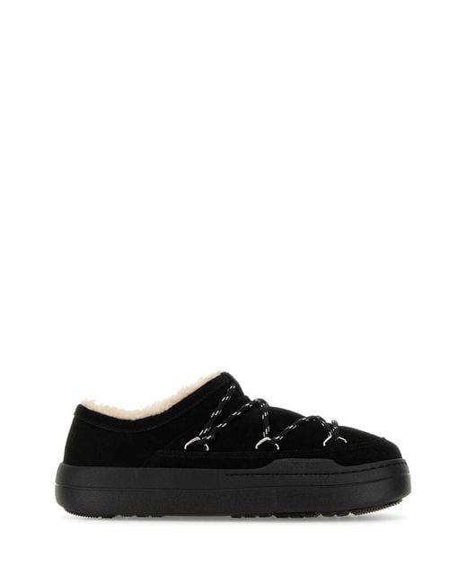 Moon Boot Black Suede Park Slippers