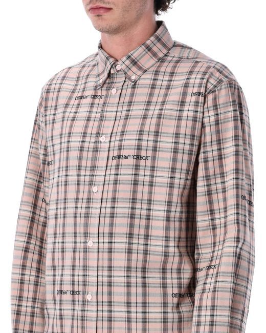 Off-White c/o Virgil Abloh Blue Check Flannel Shirt for men