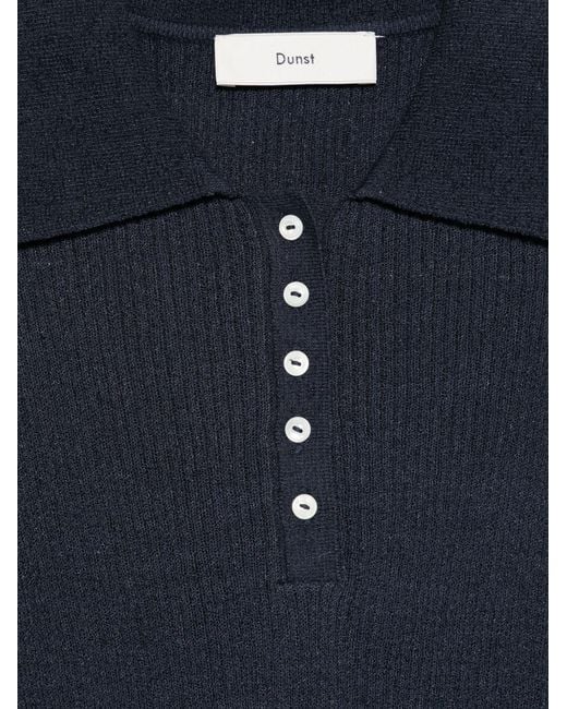DUNST Blue Cotton Blend Polo Shirt