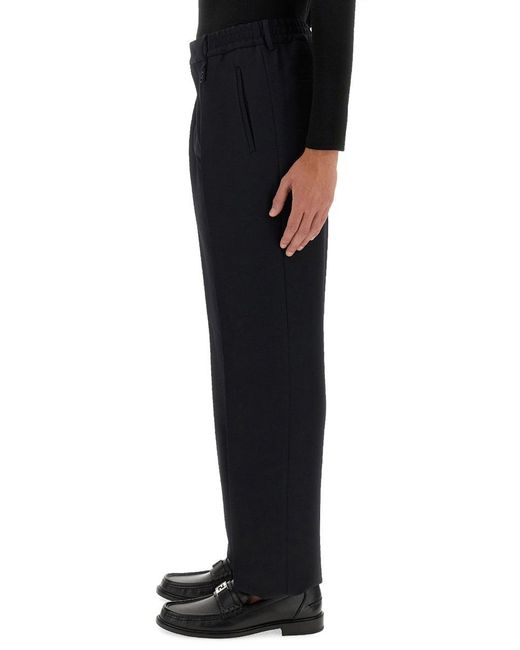 Fendi Black Wool Cigarette Trousers for men
