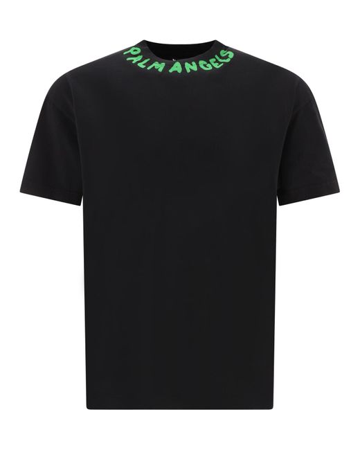 Palm Angels "seizoensgebonden Logo" T -shirt in het Black voor heren