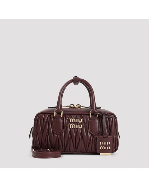 Miu Miu Brown Lamb Leather Handbag
