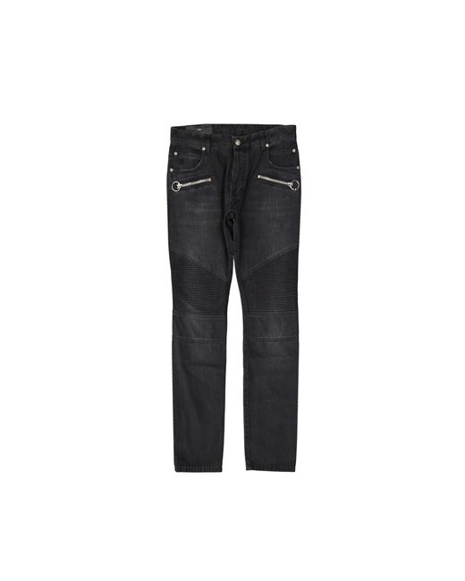 Balmain Black Cotton Slim Denim Jeans for men