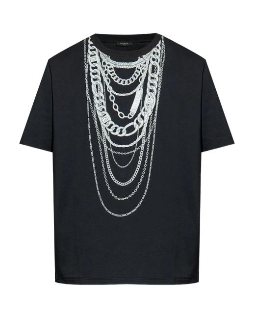 Balmain Black Gedrucktes T -Shirt