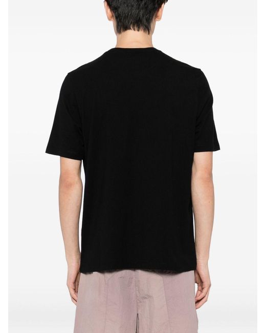 Maison Kitsuné Black Embroidered-Logo Patch T-Shirt
