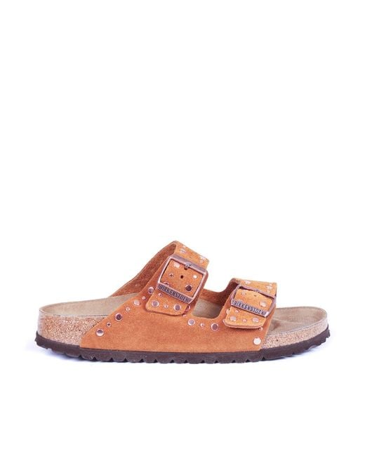 Birkenstock Pink Arizona Rivet Mink, Suede Leather, S