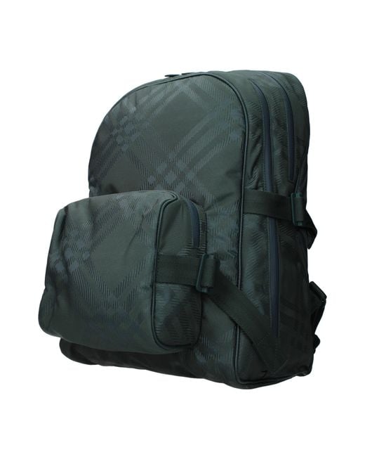 Burberry Green Zaini E Marsupi Uomo Tessuto Verde/Vite