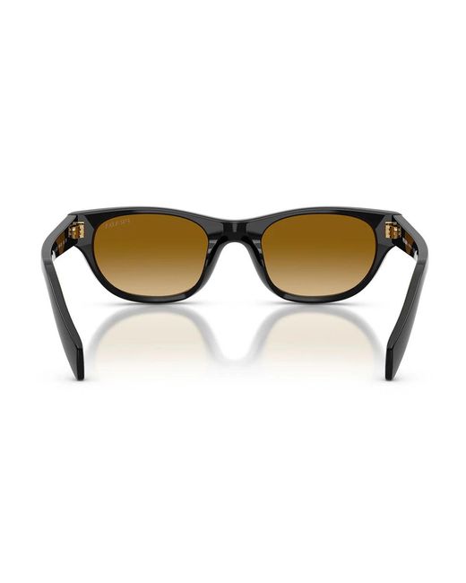 Prada Zonnebril Prc08 S 16 K10 X Zwart/geel Gradiënt Lichtbruin Dames in het Brown
