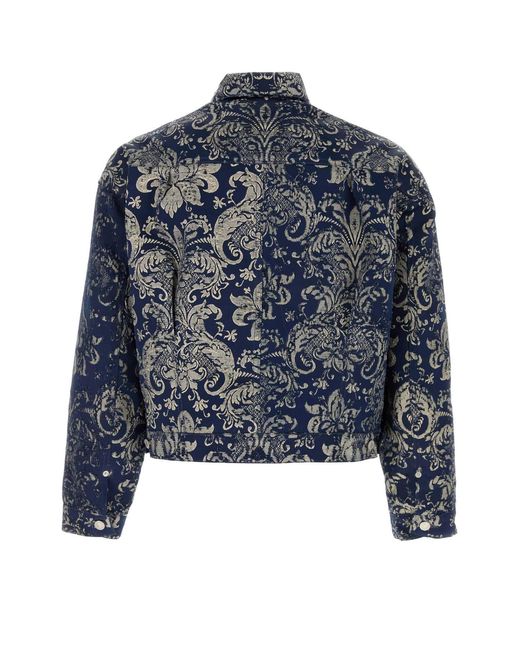 Junya Watanabe Blue Embroidered Jacquard X Levi's Jacket for men