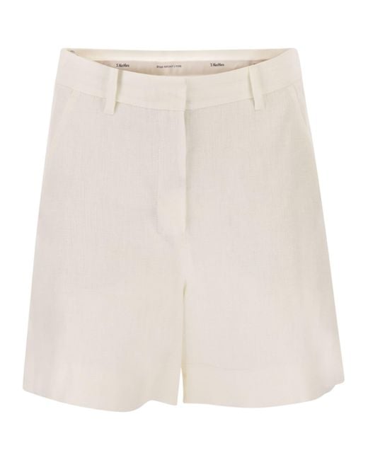 Max Mara Natural Smmparty Linen Straw Shorts