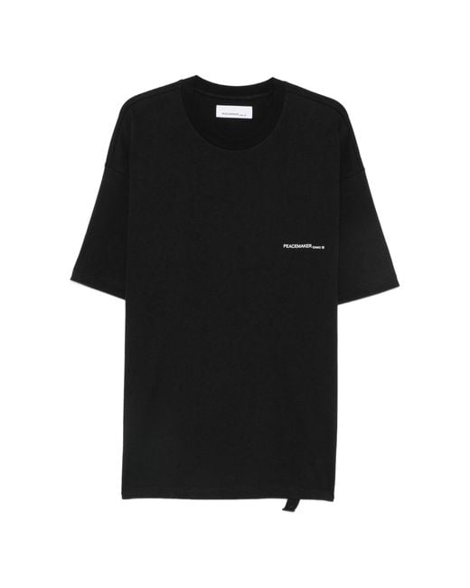Oamc Peacemaker Black Oversize Tee Tree Over Print