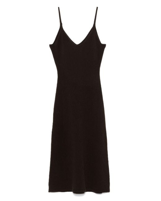 Officine Generale Black Marga Dress Italian Merino Wool Clothing