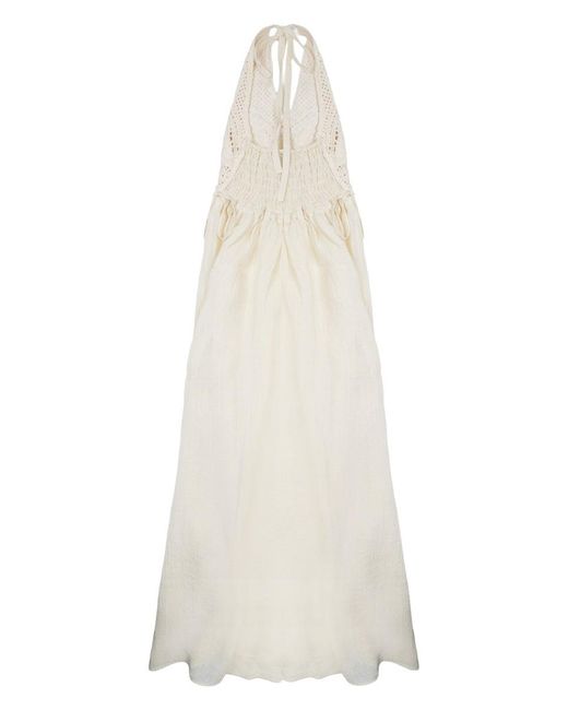 120% Lino White Effortless Linen Blend Dress