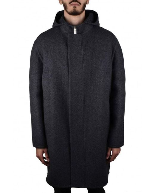 Givenchy Blue Hooded Wool-Blend Coat