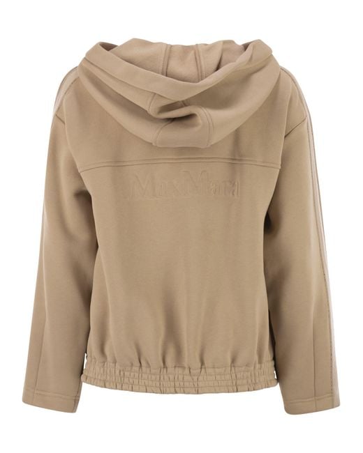 Max Mara Natural Omelia Cotton Hooded Sweatshirt