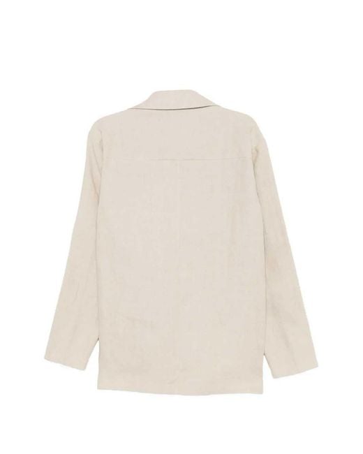 Sartorio Napoli White Button Up Jacket With Flap Pockets