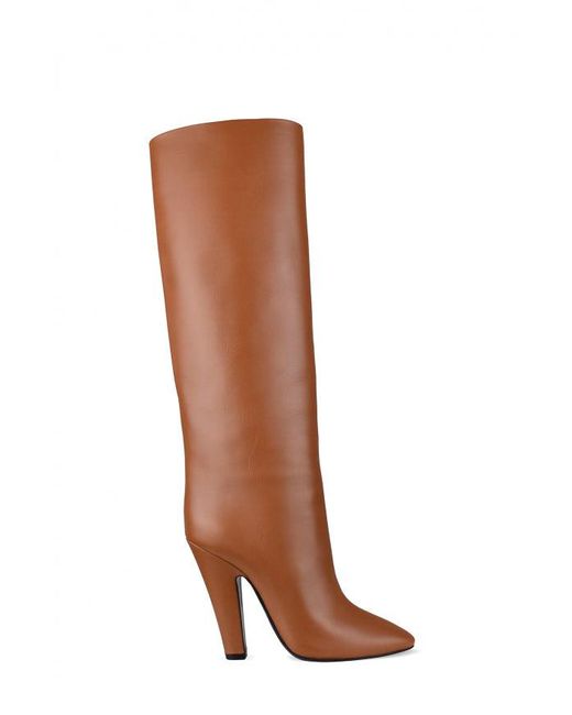 Saint Laurent Brown Tubes 68 Boots