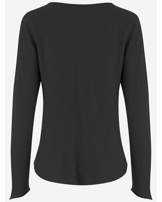 Bruno Manetti Black Linen And Cotton Sweater