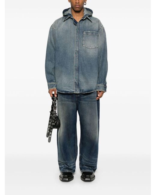 Balenciaga Mit Kapuze -Jeansjacke in Blue für Herren