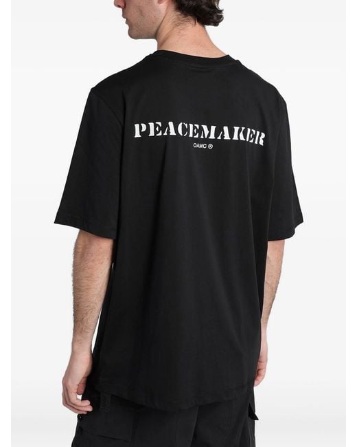 Oamc Peacemaker Black Pocket Tee Stencil Print