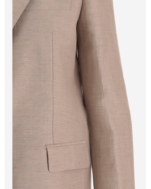 Tagliatore Natural Linen And Cotton Blend Jacket